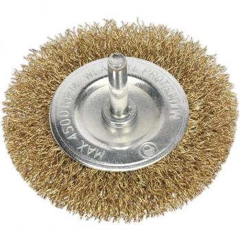 Sealey SFB75 Flat Wire Brush Ø75mm with 6mm Shaft