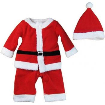 Boys Christmas Santa Cosplay Costume Set with Hat (Red 140cm)