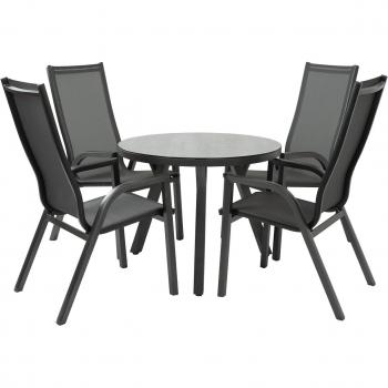 Conjunto de Jardín 4 Personas en Color Antracita