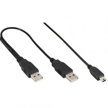 InLine USB Mini-Y-Kabel, 2x Stecker A zu Mini-B Stecker, 2 Meter