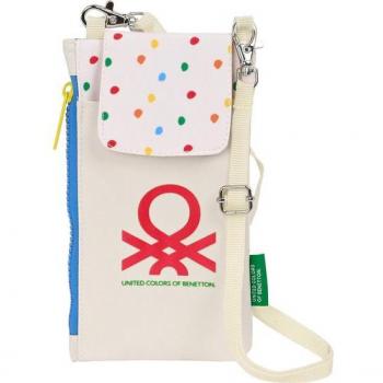 Monedero Benetton Topitos Blanco 10 x 19 cm Funda para Móvil