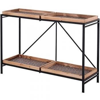 Table pliable Homcom – motif carreaux ciment bois hêtre