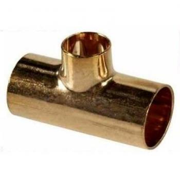 Tee de raccordement en cuivre soudé avec tuyau droit pour installation d'eau, diamètre 18x15x18mm, commun