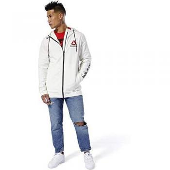 Reebok UFC FK Blank Walkout Hoodie, S, Chalk/Schwarz