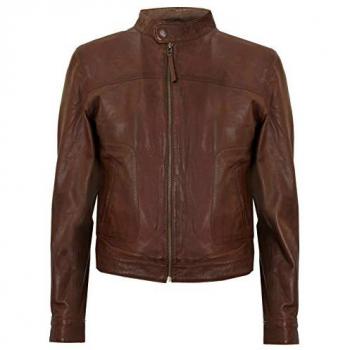 Austin Small Leather Biker Jacket – Brown