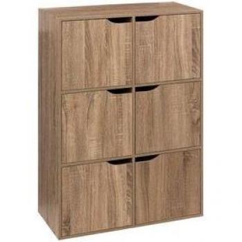 Aparador con diseño 5Five, 6 puertas, mueble de madera – dimensiones 100,5 x 67,5 x 32 cm