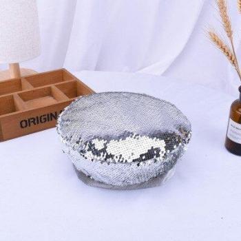 Classic Sequin Beret for Women – 4-Color Artist Cap