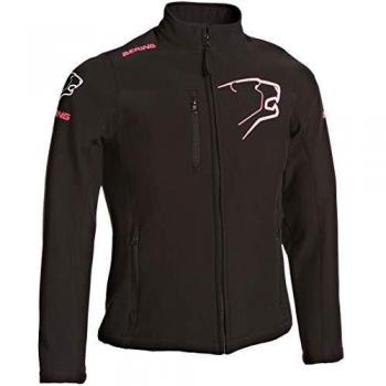 Softshell Damenjacke Bering T1 – Schwarz/Fuchsia mit schwarzem Finish