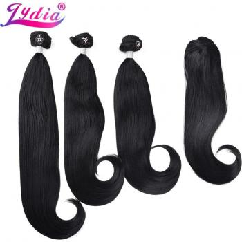 Lydia cabello sintético rizado, 18-22 pulgadas, 220 g/unidad, 4 unids, color natural