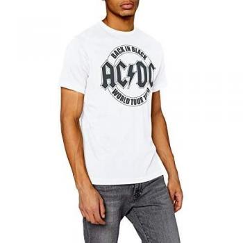 Camiseta de Hombre AC/DC Emblema Tour, Color Blanco, Talla XXL