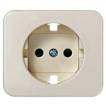 Tapa de enchufe Simon 2P+TT marfil