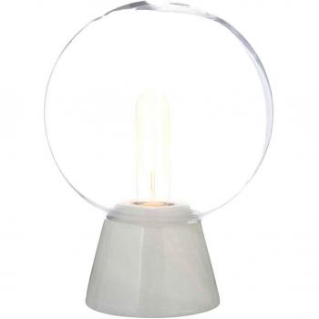 Contemporary Globe Lamp With Marble Base, Contrasting Bedside Table Light, Versatile Modern Lamp