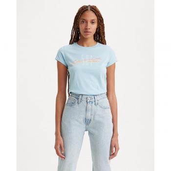 T-shirt Levi's Graphic Authentic corta blu chiaro donna