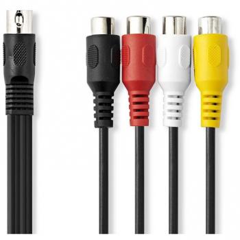 Nedis Nickel-Plated DIN to RCA Audio Cable