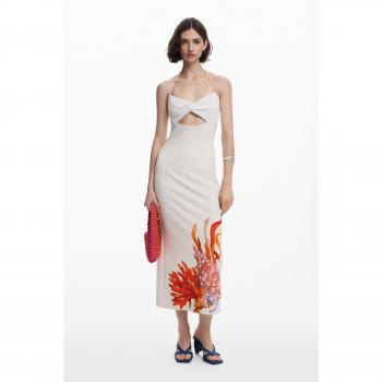 Vestido Desigual Langosta Estilo Viento con Escote Cut‑Out