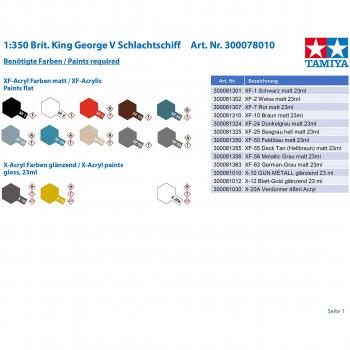 Tamiya 1:350 Scale King George V Class Battleship Plastic Model Kit