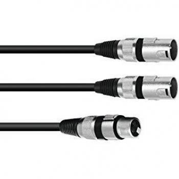 Cavo XLR 3 poli 3m nero adattatore