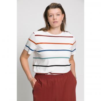 Beige Plus Size Long Sleeve Striped Tee, Women, Size 20/22, Cotton