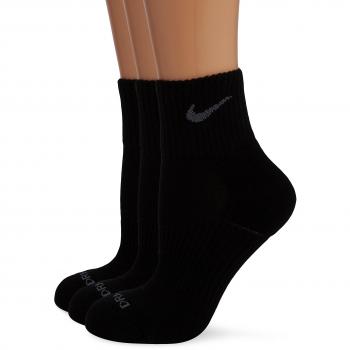 Nike Dri‑Fit 3‑Pack Men's Cushion Quarter Socks, XL, Black & Flint Grey