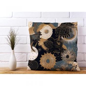 Blue Gold Moon Sun Cushion
