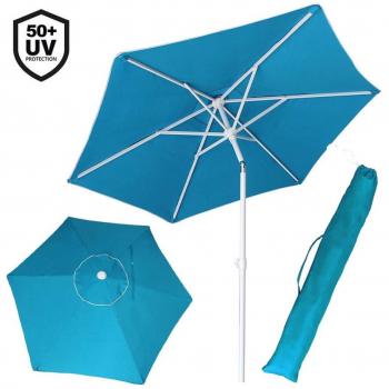 Paraguas Inoxidable Grande 210cm Azul para Jardín