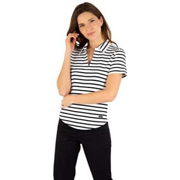 Polo Femme Armor‑Lux Quille – Tissu Épais Blanc et Marine
