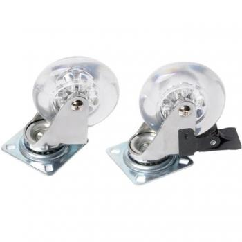 Clear 360 Degree Swivel Casters with Locking Brake