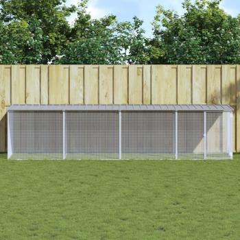 Gallinero gris claro con techo de acero galvanizado Maison Exclusive