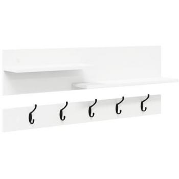 Vida XL 90x15x36cm Wall Coat Rack – White, Engineered Wood Design