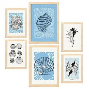 Nacnic Conjunto de 6 Posters en Tinta Negra