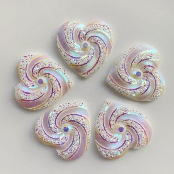 29mm AB Heart Rhinestone Flat Back Craft Gems