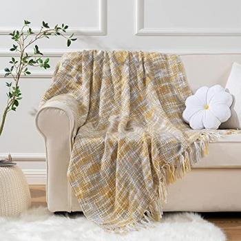 Ultra Soft Yellow Blanket for Sofa