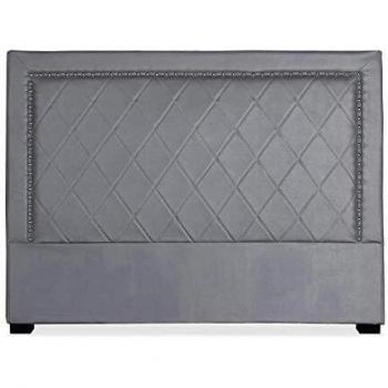 Menzzo Meghan Tête de lit, Gris, Simili (P.U.)