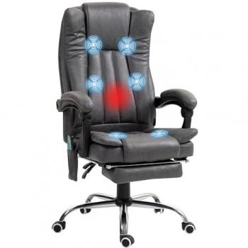 Silla de oficina con masaje y bolsa lateral Vinsetto