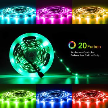 Jayol 5 m SMD 5050 LED‑Strip RGB – 20 Farb