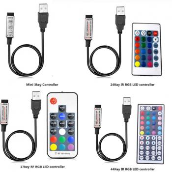 3-Key Mini RGB LED Controller with IR Remote