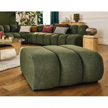 Pouf en tissu vert