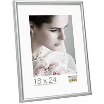 Deknudt Rahmen S011D1 20 × 30 cm, silberner Kunststoff-Design