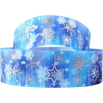 25mm Christmas Snow Pieces Ribbon