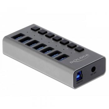 63669 hub di interfaccia USB 3.2 Gen 1 (3.1 Gen 1) Type-B 5000 Mbit/s Grigio