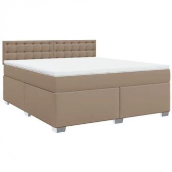 VidaXL Boxspringbett 180x200 cm – Matratze Cappuccino-Braun in Kunstleder