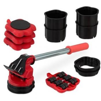 Outils de déménagement pour meubles lourds, capacité 150 kg, rouge et noir