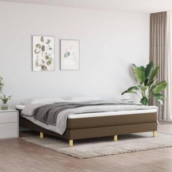 Cadre de lit box spring marron foncé 180x200 cm en tissu