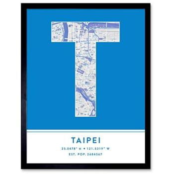 Stylish Taipei Map Decor