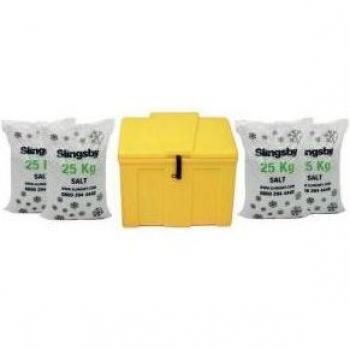 110L Yellow Heavy Duty Lockable Salt Storage Bin