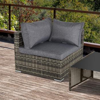 Outsunny Rattan Corner Sofa Garden Rattan Furniture