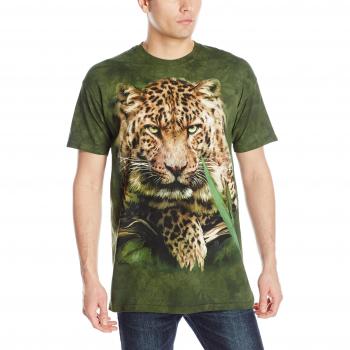 Grünes Mountain Majestic Leopard T-Shirt für Erwachsene 4XL