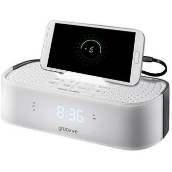 White Time Curve Clock with FM