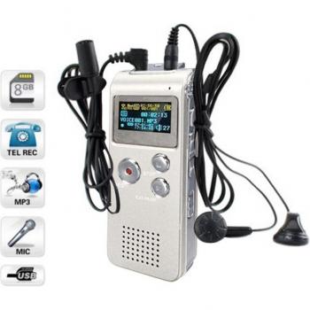 8GB Rechargeable Steel MP3 Voice Recorder