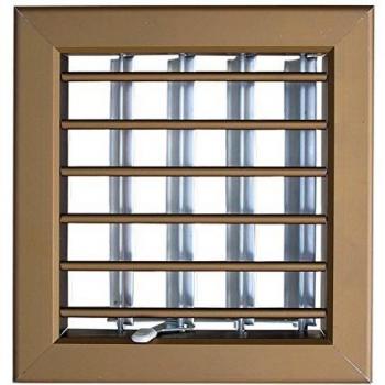 Ventilation encastrée First Plast – grille métallique bronzée 140x130 mm, ailes et rideau
